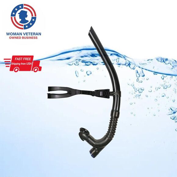 Swim Snorkel One-Way Purge Valve Snorkel with Comfortable Silicone Mouthpiece - Picture 1 of 8